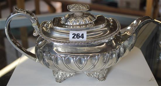 George IV silver teapot